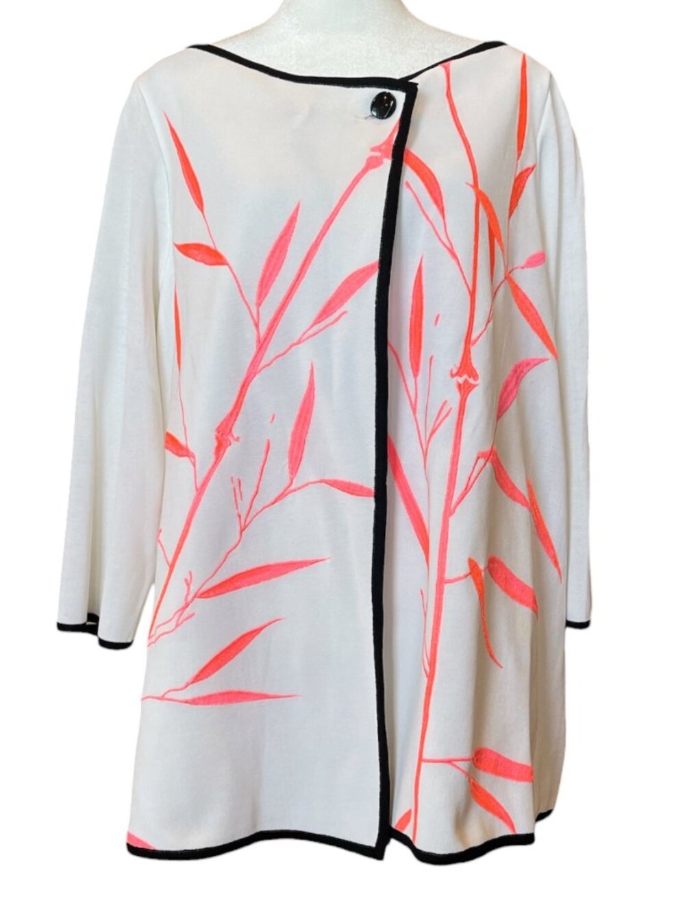White with Orange Dressy Jacket with Button -Part of a 3pc set sold as separates